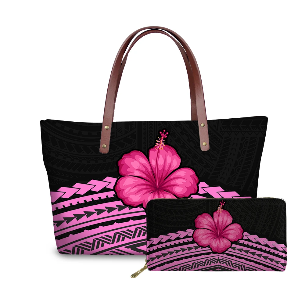 

2021 Trending Purses And Handbags Ladies Bags Polynesian Traditional Tribal Pattern Handbag Purses Set Woman, Customized color