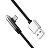 Zinc alloy 90 Degree Bullet Style Mirco Usb 2.4A Charging date Cable Fabric Braided 1M Quick Charger For Samsung Xiaomi Huawei