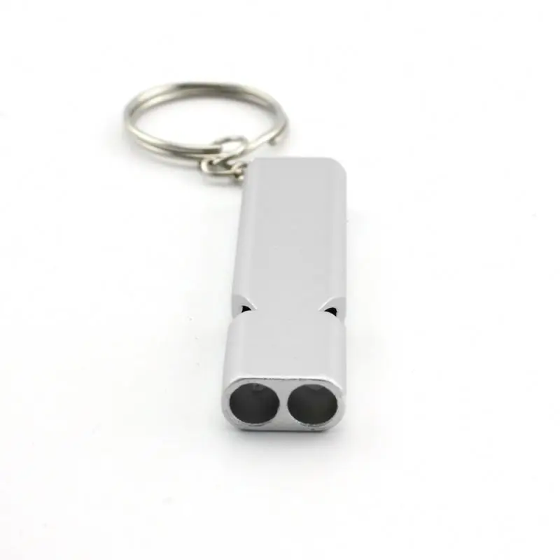 

emergency whistle yo2,df aluminum alloy double-tube outdoor survival whistle, Silver gold