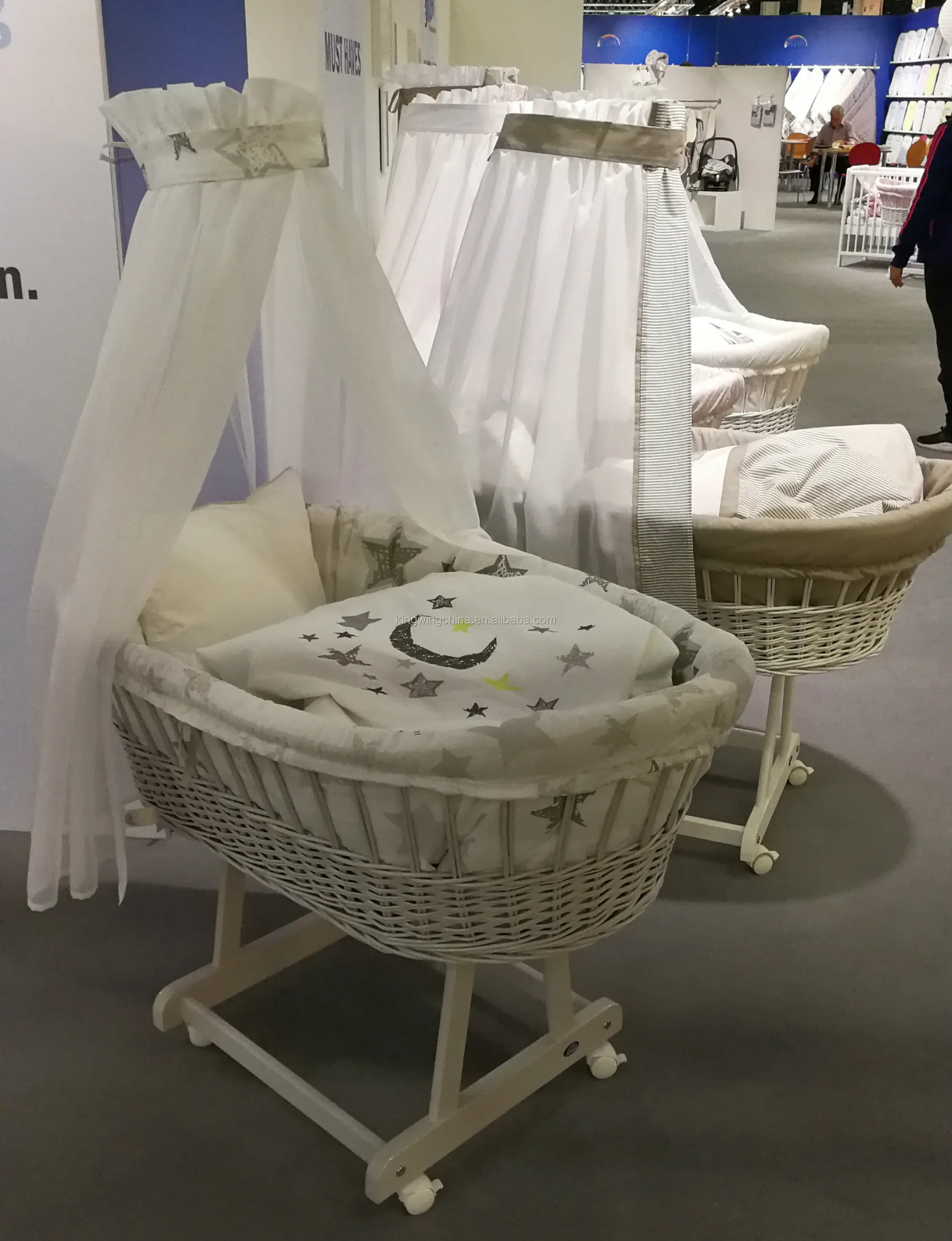 
Baby Moses Basket With Stand Factory Basket Bassinet Wicker Bassinet Cradle 
