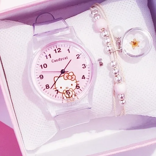 

Kegllect New Design Pink Kids Ladies Watch Set Cartoon Women Watches Sets with Box