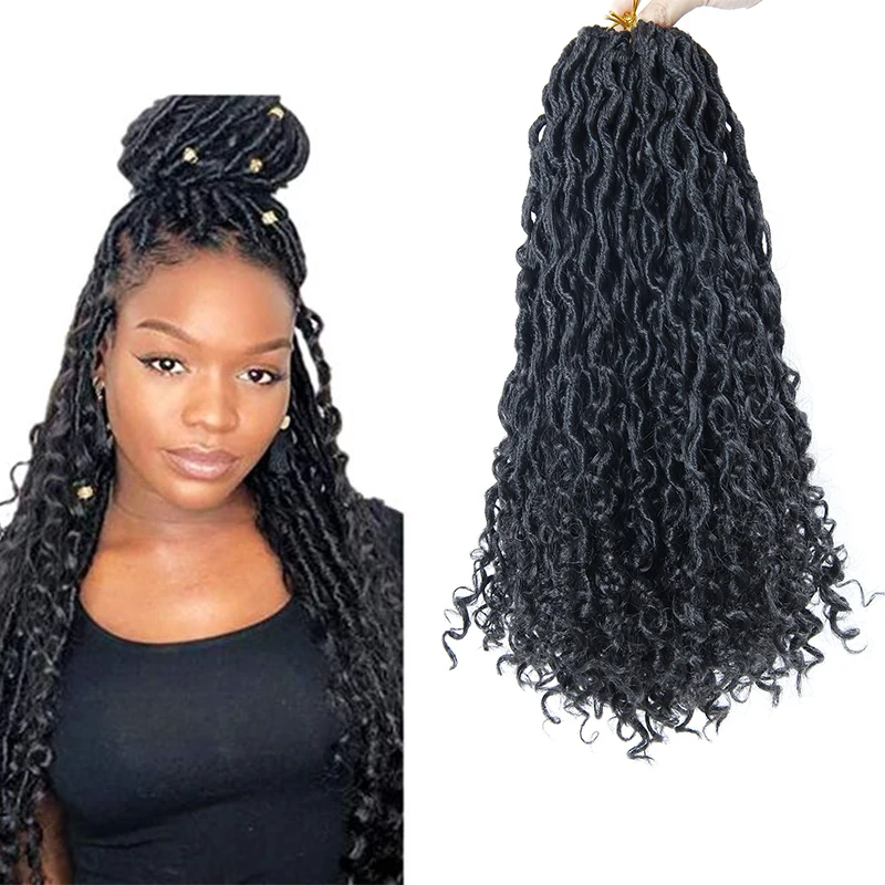 

Synthetic Ombre River Locs Crochet Hair Passion Twist River Gypsy Goddess Faux Locks Hair Cheap French Curly River Locs Hair, Customization accepted