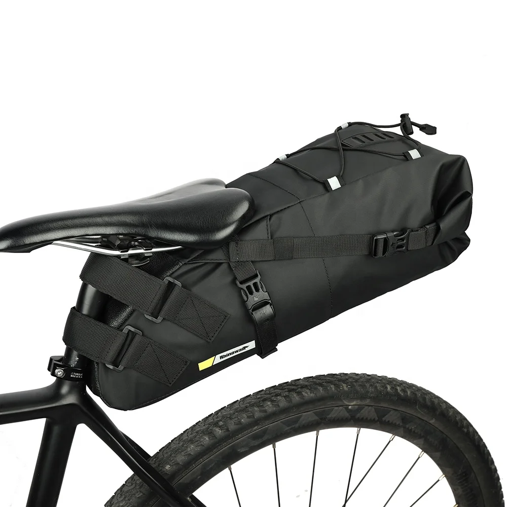 

Rhinowalk bicycle Saddle Packing Waterproof travel saddle bag cycling bicycle bikepacking for Mountain Road Bike, Black