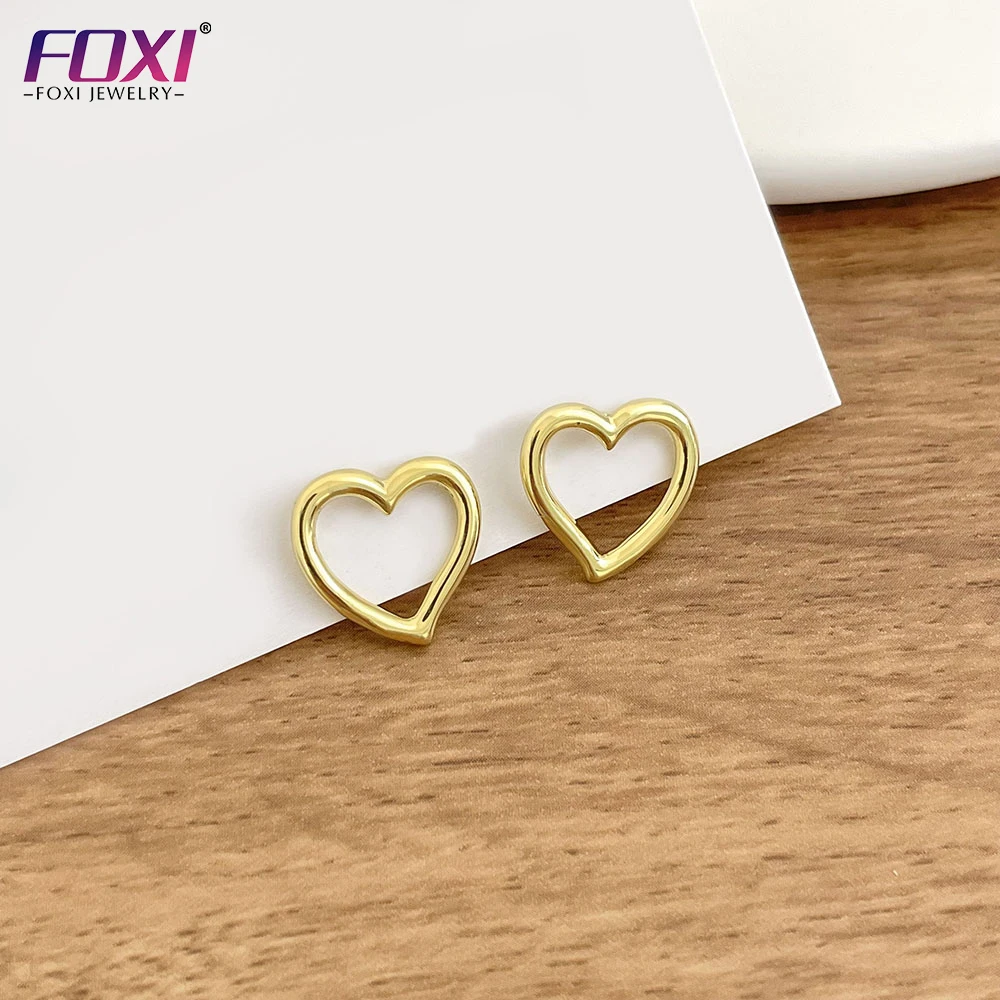

Foxi jewelry Trendy heart Earrings Silver 18K gold plated Jewelry Earrings