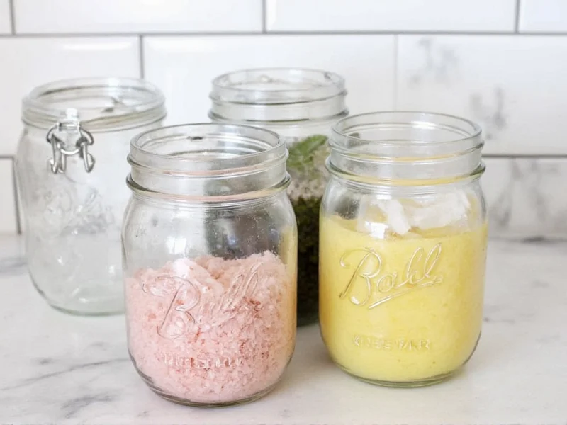 Homemade stain removal kit in mason jars