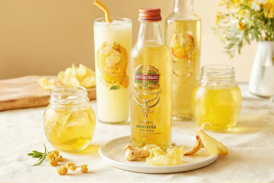 Close-up comparison of sugar free ginger ale bottles showing different sweetener ingredients on labels