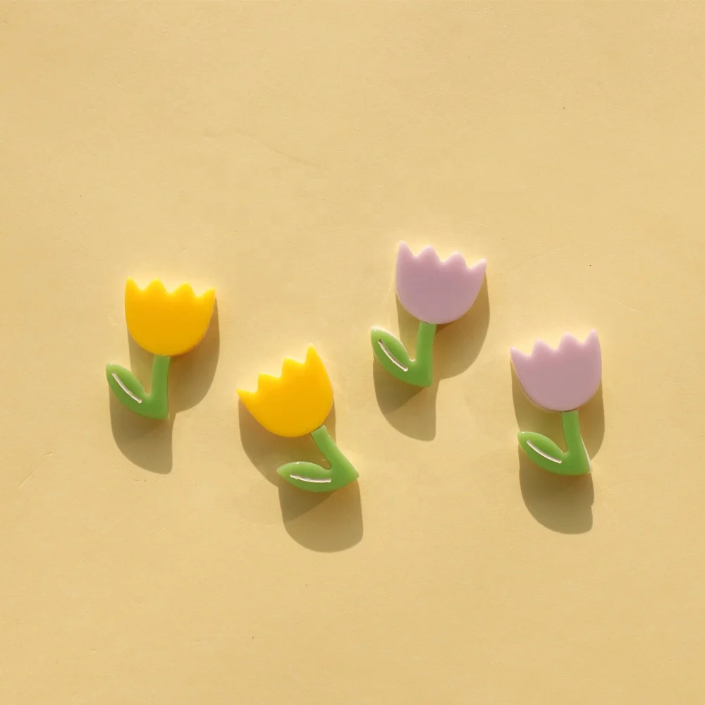 

JUHU New Korean Style Flower Acrylic Combination Stud Earrings For Women Fashion Summer Accessories Elegant Sweet Jewelry, Colorful