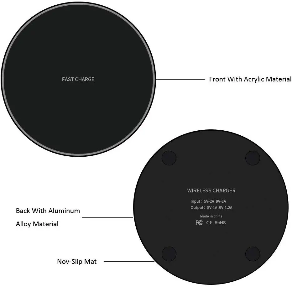 

Top Hengye 10W LED Universal Portable Fast Qi Wireless Phone Charger