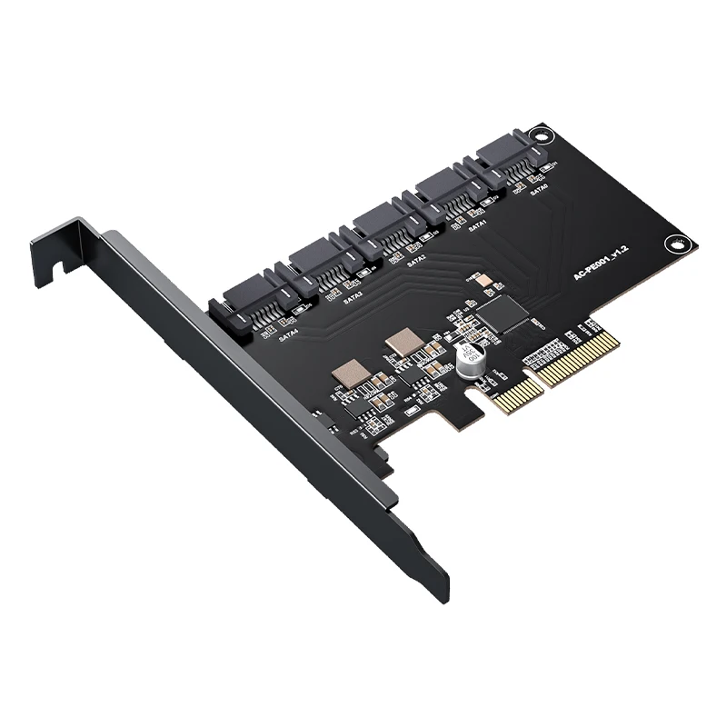 

Hot Selling Blockchain Miner Accessories UP 80TB PCIE X4 To 5CH SATA3.0 Expansion Card