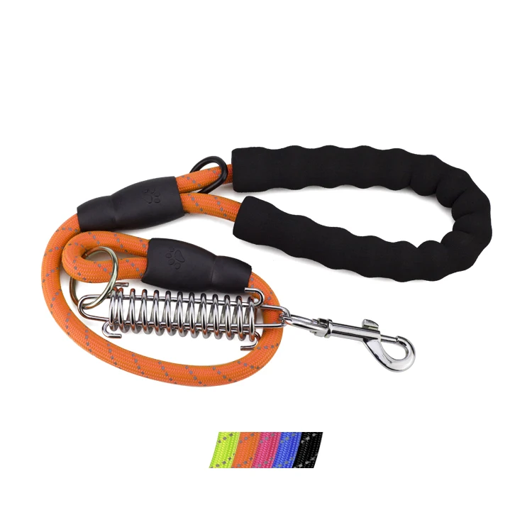 

Custom Jogging Pet Accessories Large Strong Dog Nylon Braided Bungee Reflective Slip Fashion Leash