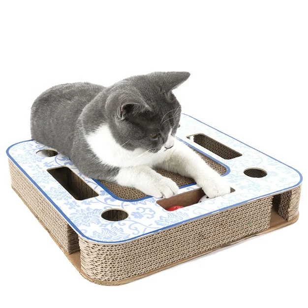 

China factory Custom Logo Cat Toy Cat Scratcher Cardboard Interactive Pet Toy Cat Scratchers