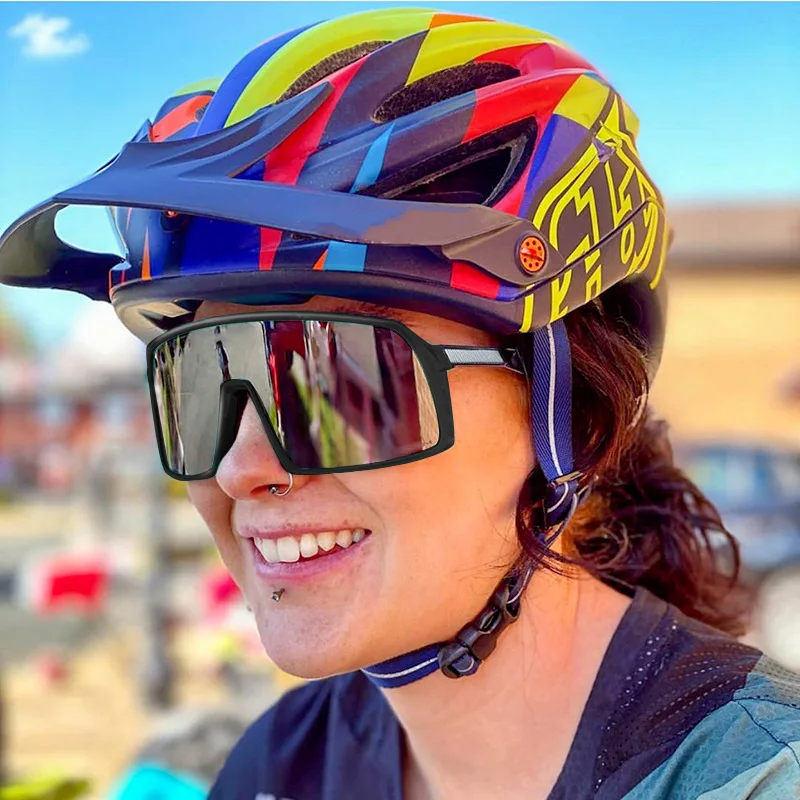 

Trendy colorful big frame sunglasses sunscreen glasses men outdoor riding sports sunglasses women Men Riding Sport Sun Glasses, Picture