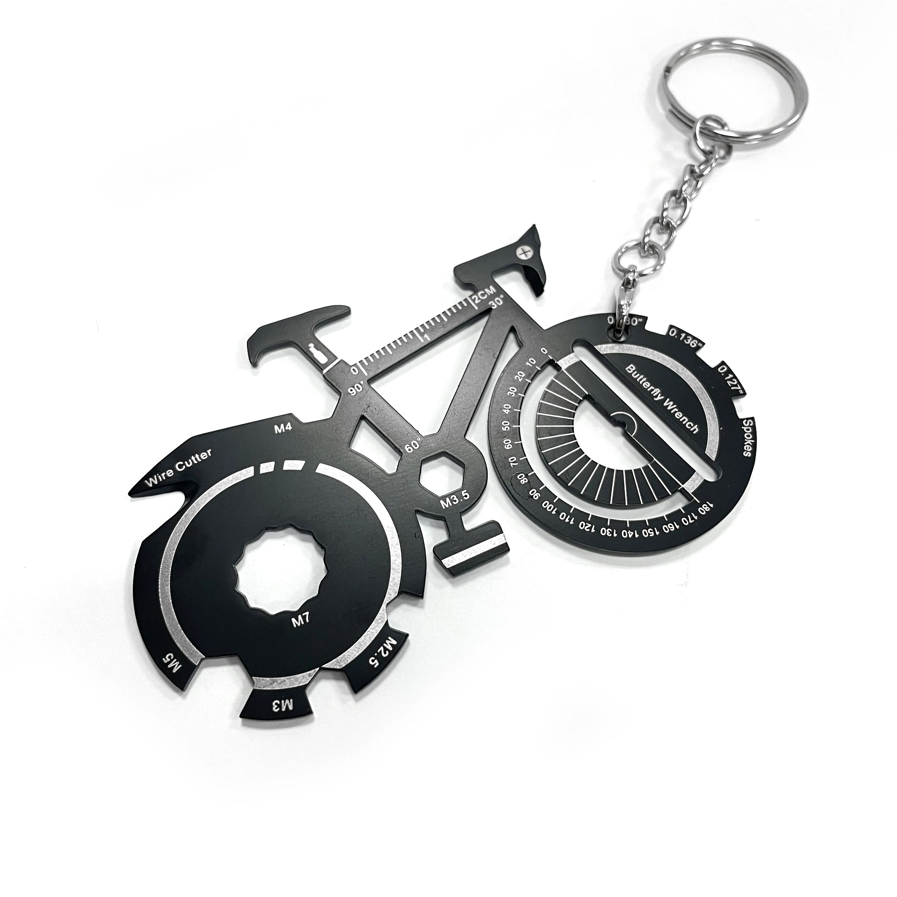 

Multi Function Pocket Stainless Steel Tools Bicycle Multi Purpose Custom Keychain Metal