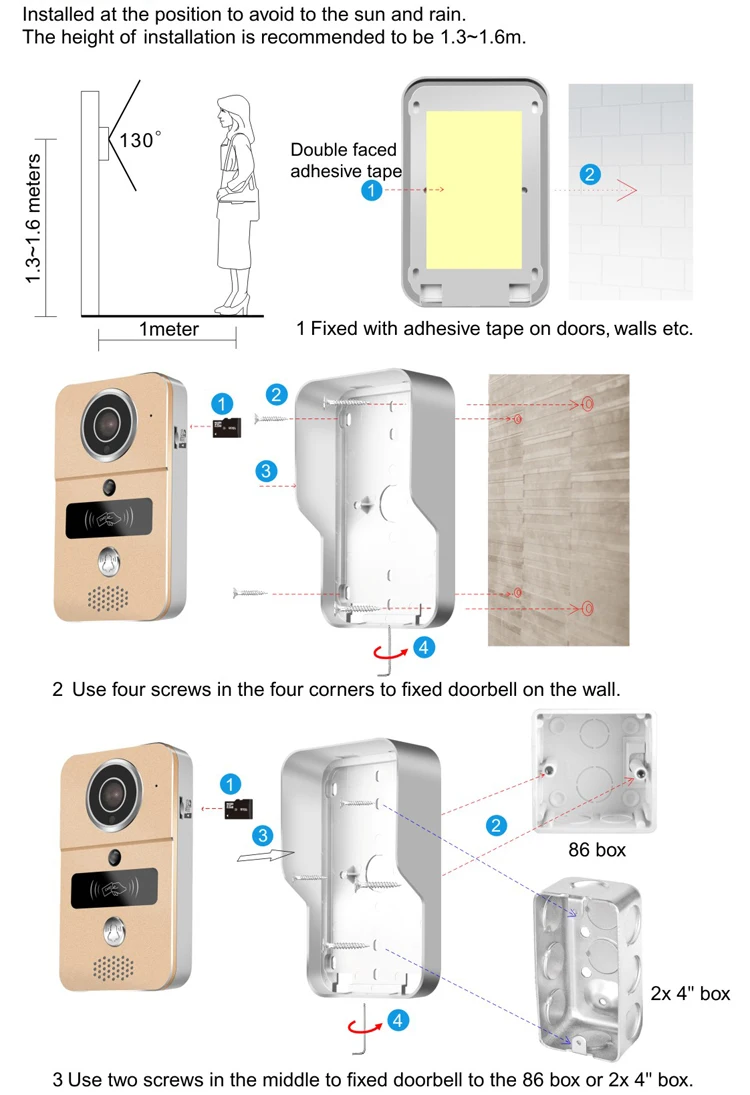 1080p H.264 Smart Wifi Video Door Phone Doorbell Wireless