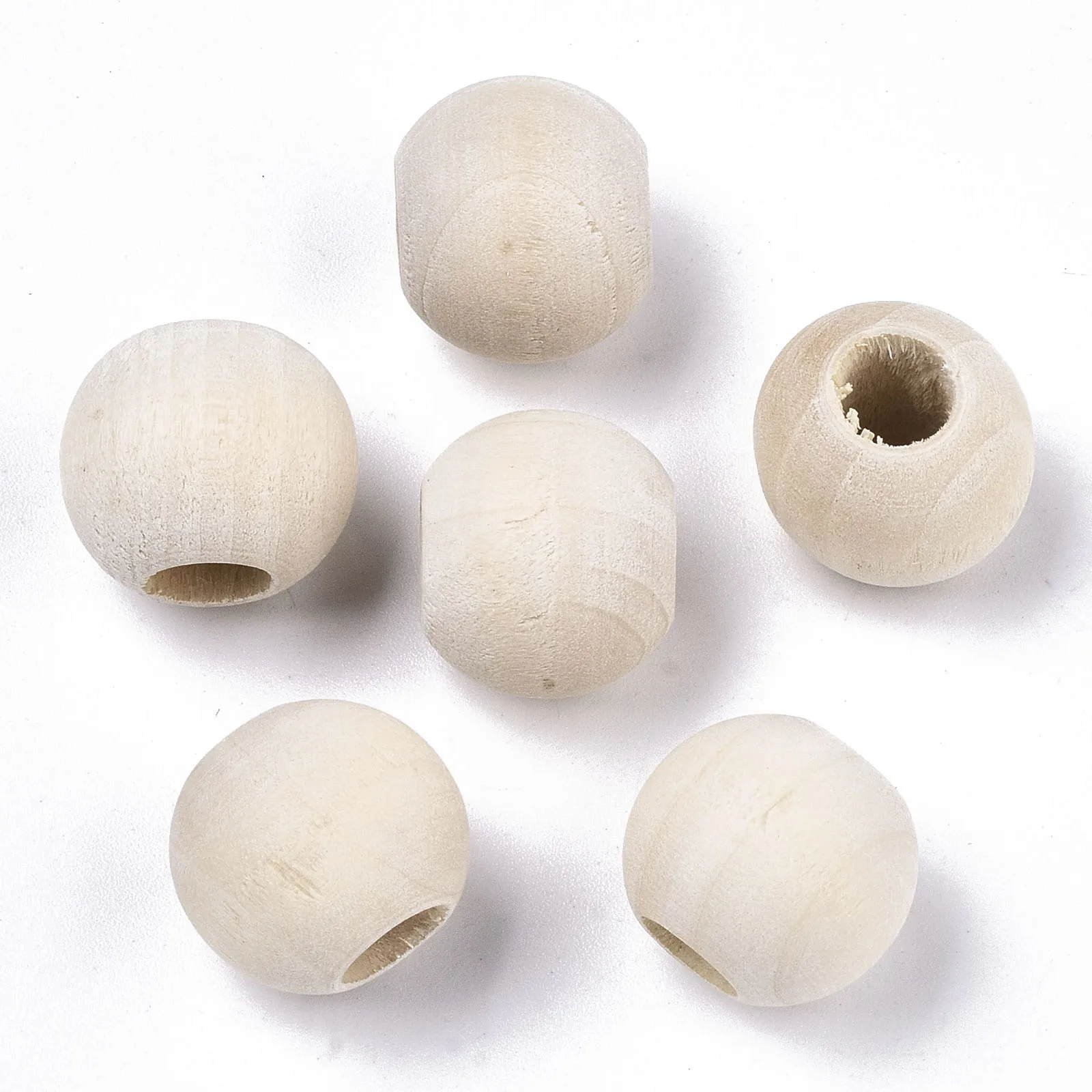 

PandaHall 15mm Natural Unfinished Macrame Wood Beads