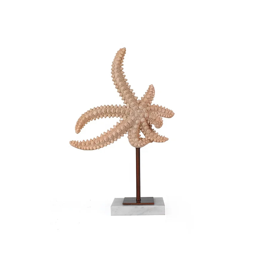 Modern artificial marble resin starfish decor piece for table top home accessories supplier