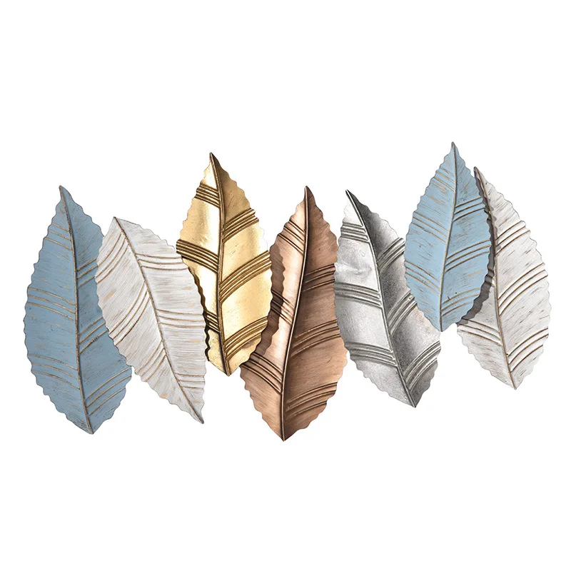

Hotel Porch Restaurant Gold Iron Leaf Wall Decoration, Customized