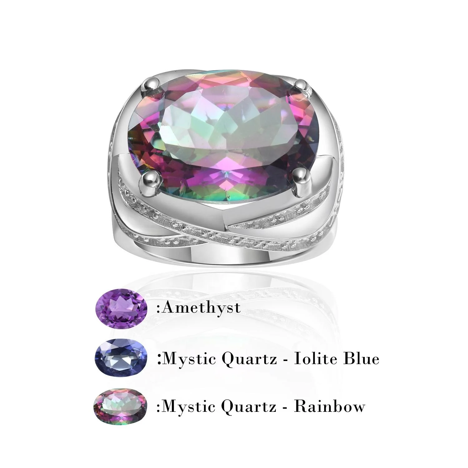 

Abiding Fancy Luxurious Fashion 12X16 Big Natural Gemstone 925 Sterling Silver Jewelry Rings Women For Wedding