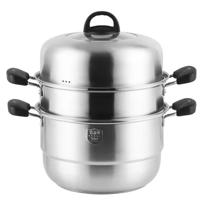 

Thickened 304 Stainless Steel Pot Three Layer Double Bottom Steamer Household Large Capacity Steaming Stock Pot Potware Gift Pot