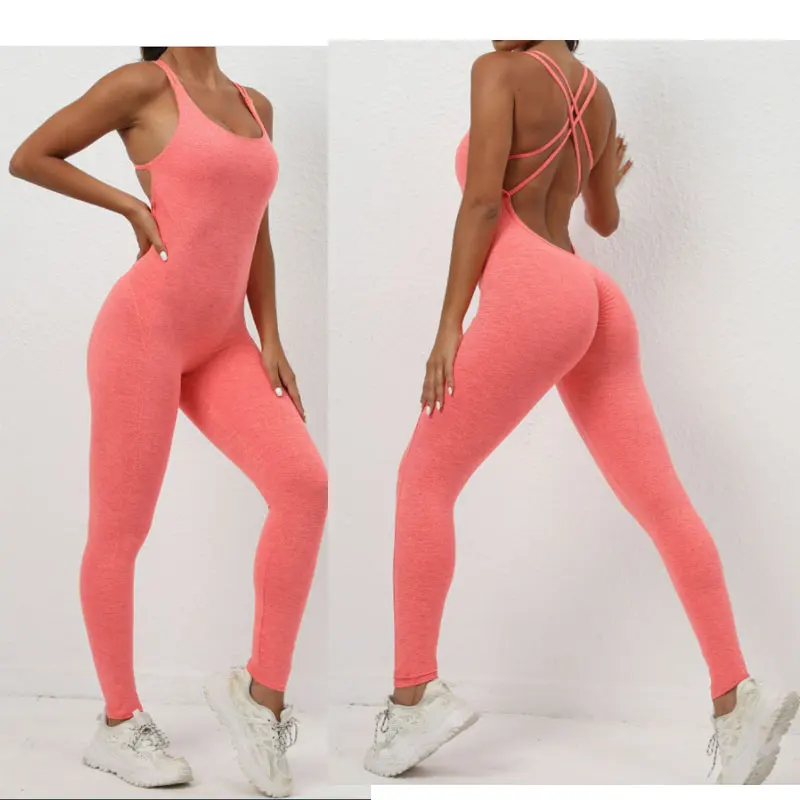 

Wholesale Custom Logo Breathable Butt Lifting One piece Jumpsuit Workout Rompers Jumpsuits Playsuits Bodysuits