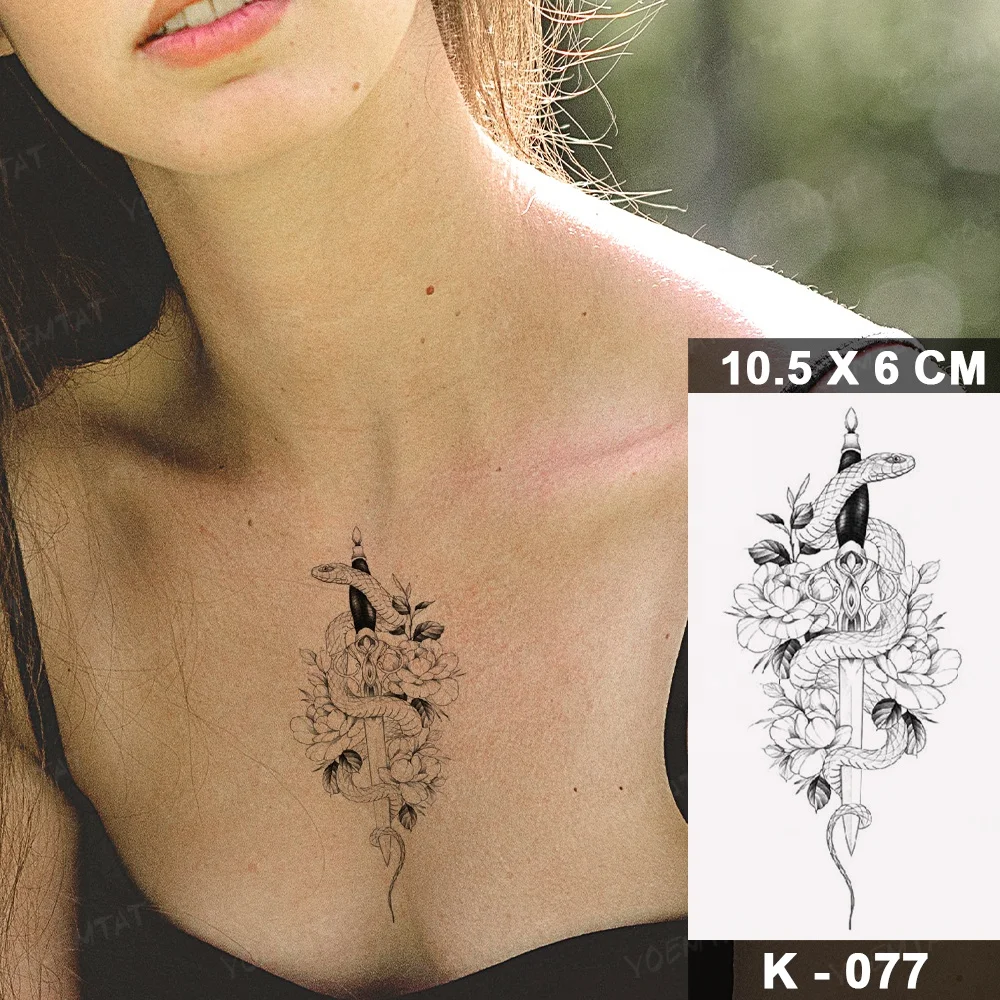 

Juice 2 Weeks Last Snake Tatto Temporary Waterproof Tattoo Sticker, Cmyk