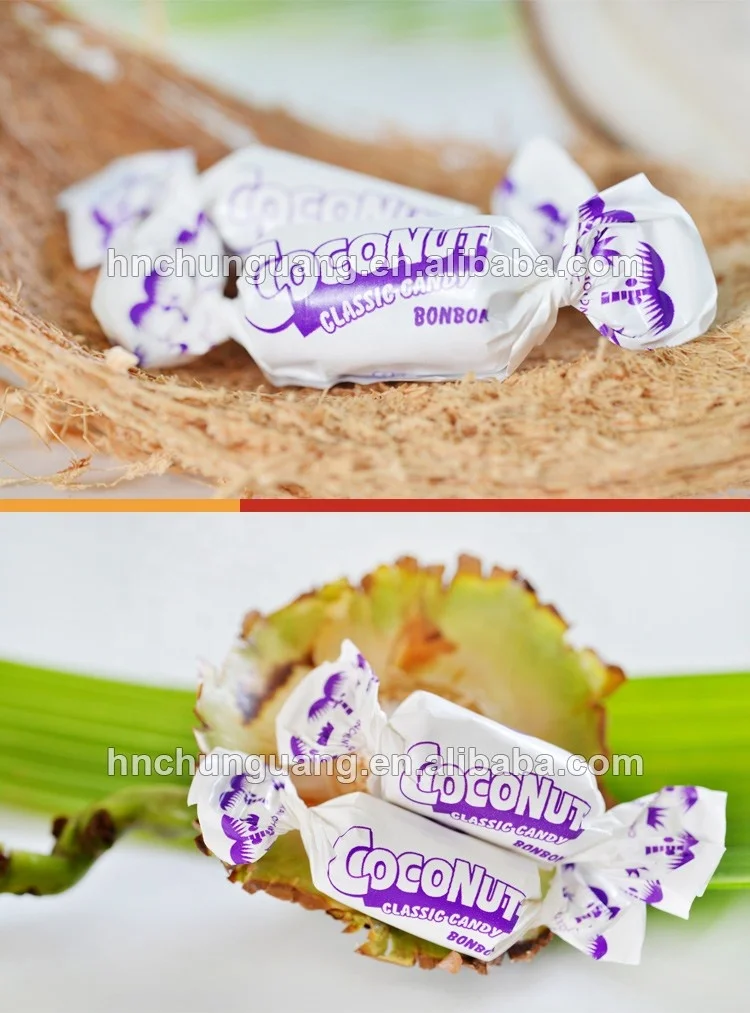 
Classic coconut candy, brown color, coconut flavor hard candy 