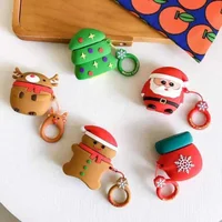 

SIKAI Promotion 3D Cartoon Christmas earphone case New Trendy Air Pods Soft Silicone Cover For Apple Christmas AirPods Case