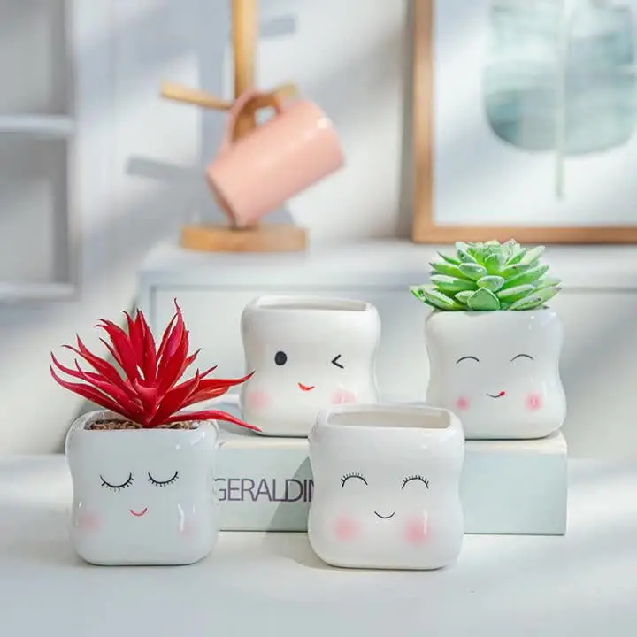 

Flower Pots 2.8 inch White Mini Ceramic Succulent Pot Modern Indoor Decorative Plant Pot for Desktop Office Home Decoration Gift