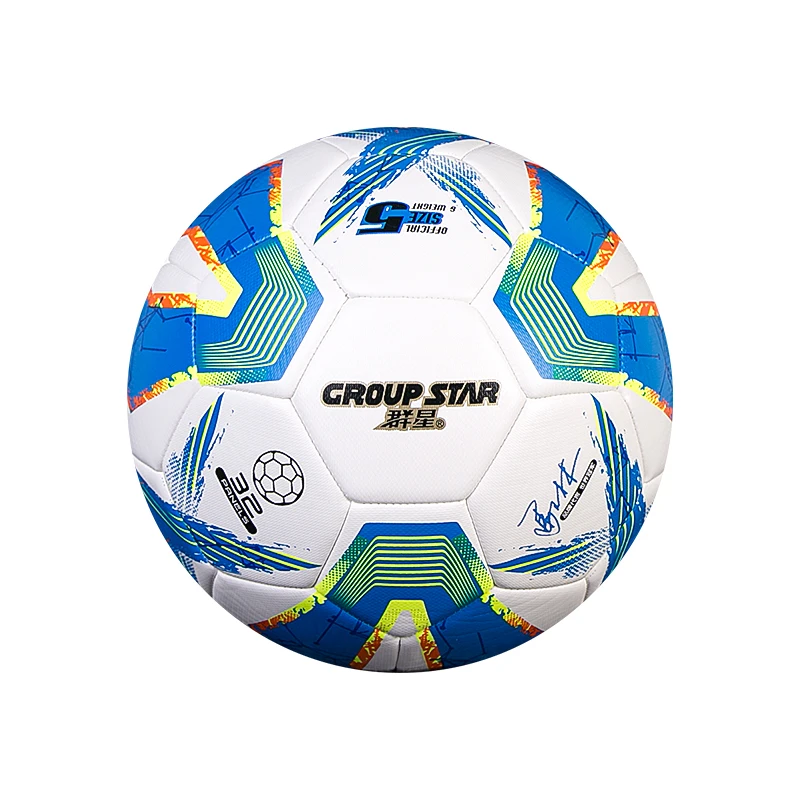 

2021 Good Quality thermal bonded PU Leather Soccer Ball Professional Match Size 5 Football, Green