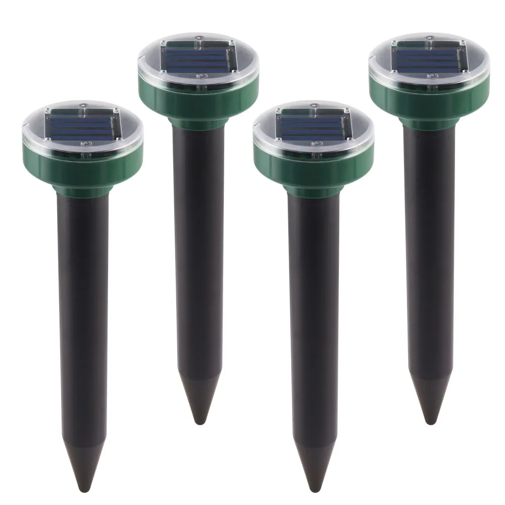 

4pcs/set Ultrasonic Solar Power Mouse Repeller Outdoor Garden Yard Mole Rat Rodent