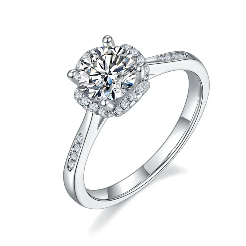 

Bridal Best Jewelry 925 sterling High Quality Def Color Moissanite Engagement Wedding Promise Ring, Silver color