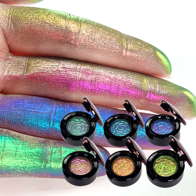 

Duochrome Pigment Pressed Eyeshadow Makeup Chameleon Multichrome Eye Shadow Duochrome Eyeshadow Palette, Color shift eyeshadow,6 colors