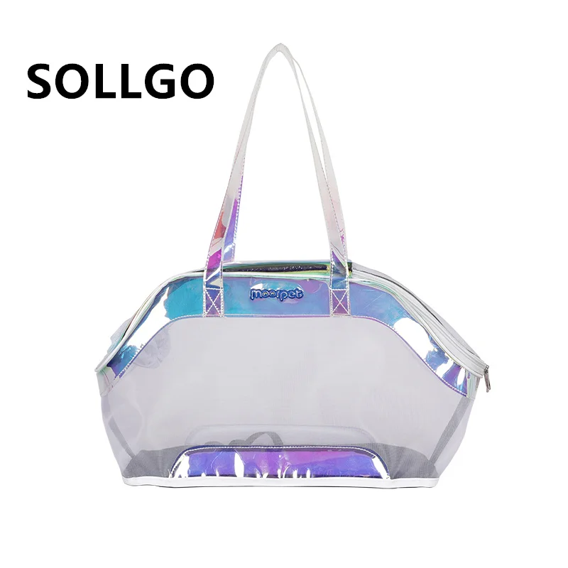 

2021 pet bag laser transparent puppy mochila para mascotas gato perros transportador walking weekend viaje perro dog bag