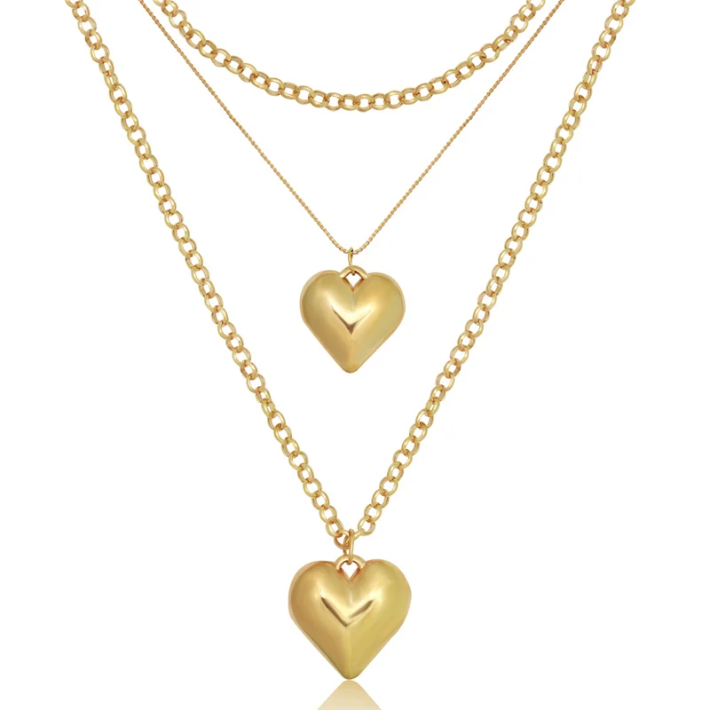 

Karat Necklace Gold Piece Vintage Women's Heart Forever Young Pendant Necklace Beaded Necklaces 14K Gold Plated