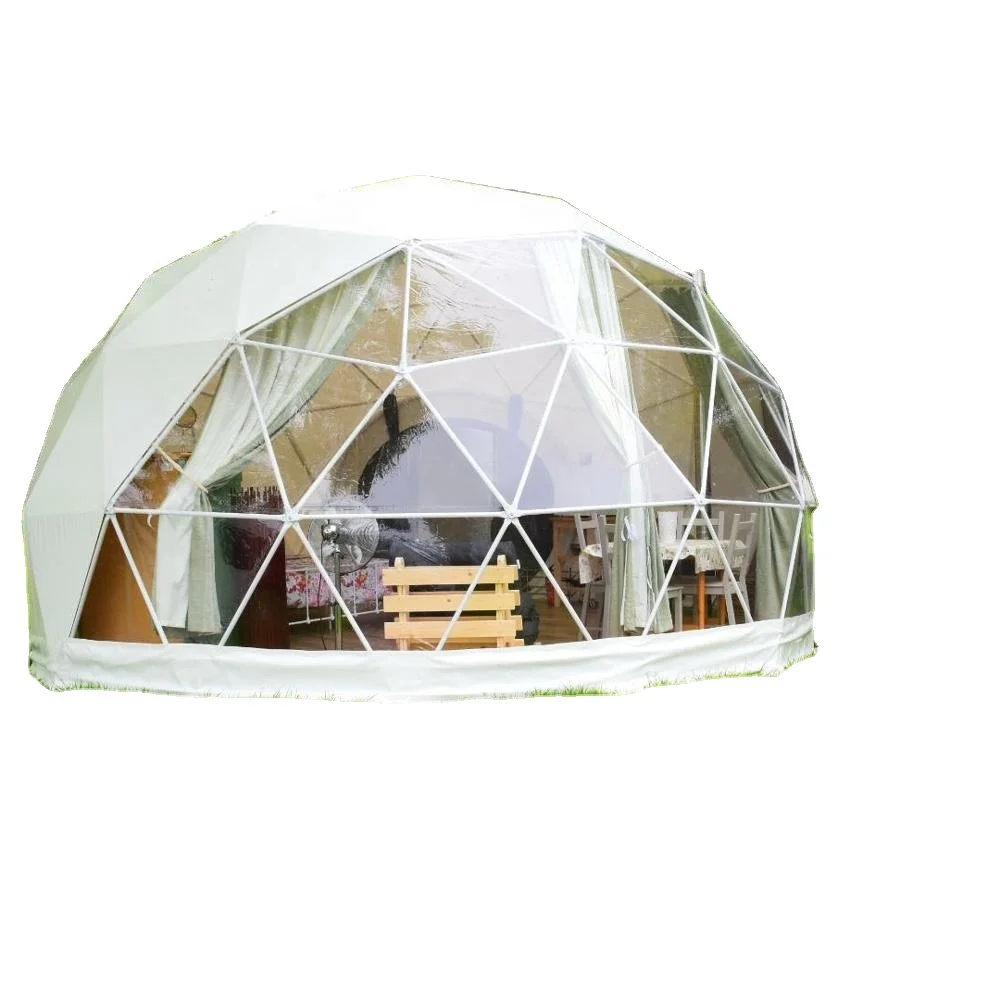 

4m 5m 6m PVC inflatable canvas clear transparent glass geodesic dome tent for camping