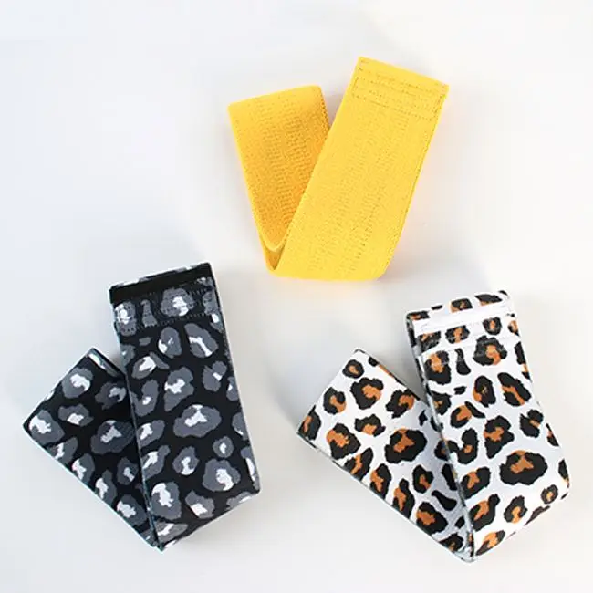 

Leopard Print Custom Logo Workout Booty Fitness Hip Fabric Resistance Band