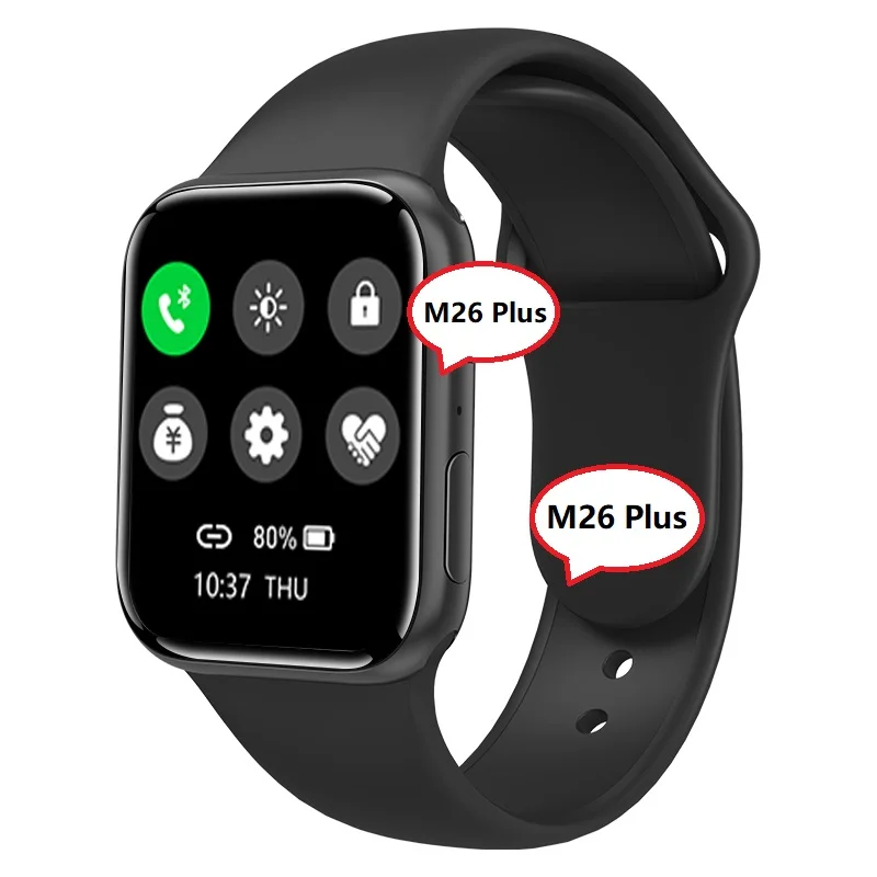 

2021 New Arrivals M26 Plus Smart Watches Waterproof IP67 Heart Rate Monitor Smart Watch Series 6 PK W26 HW22 T500 Smartwatch, Black, pink,red,blue,white,purple