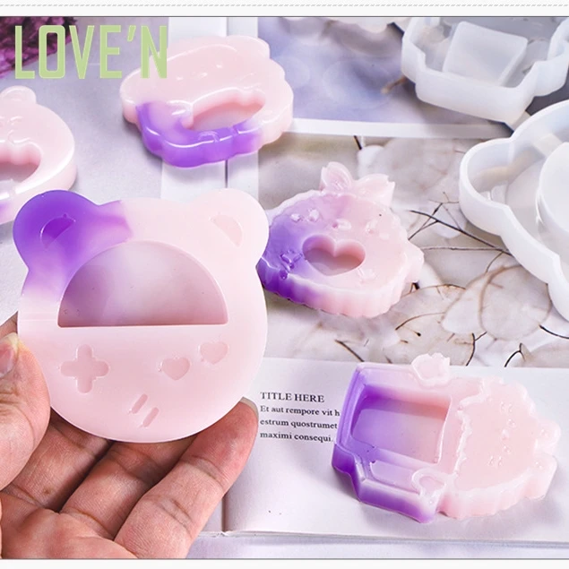 

LOVE'N custom LV103M kawaii bear Tamagotchi charms Keychain phone deco Anime Gameboy shaker silicone mold for resin epopy