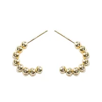 

E1777 Minimalist 925 Sterling Silver Ball Beaded Earrings 18K Yellow Gold Beaded earrings