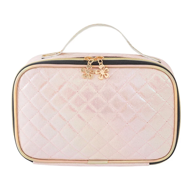 

Wholesale New fashion PU laser diamond large capacity handbag storage cosmetic bag for women, White,pink