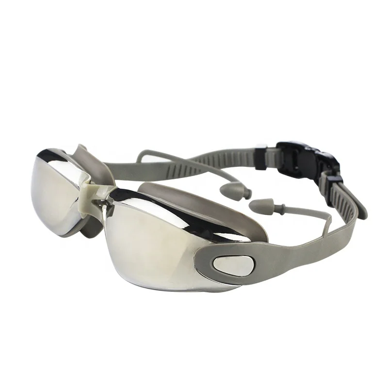 

silicone mirror coated lenses anti-fog swimming glasses advanced swim goggles, Black, pink, gray, blue or custom