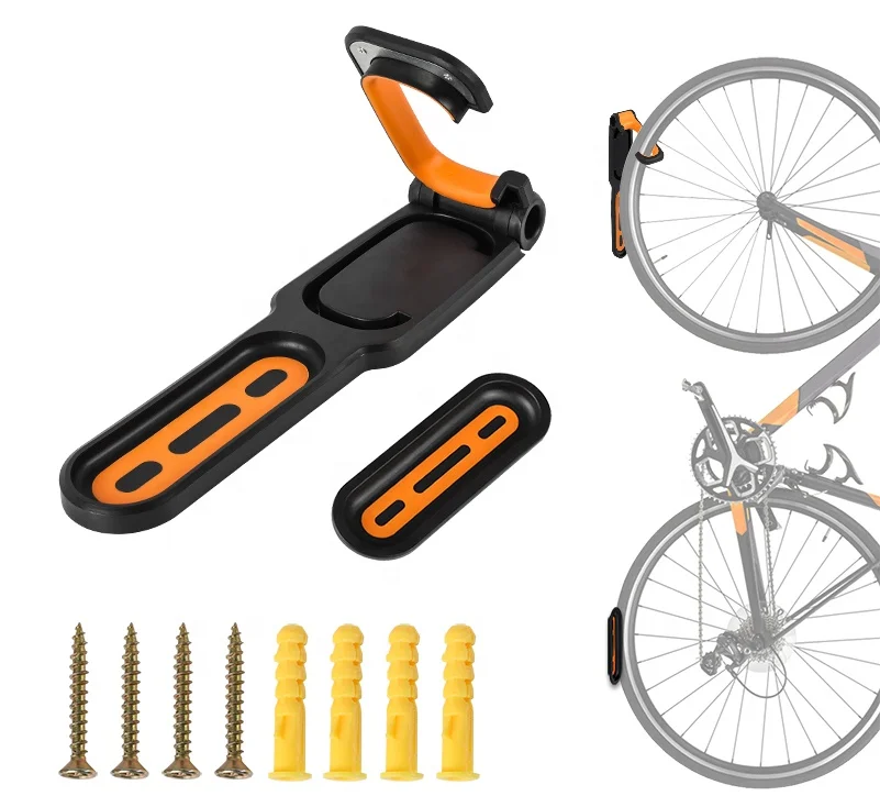 

Horizontal bicycle repair support folding parking buckle indoor bike lock rack holder hanger garage reinforced wall hanger mount