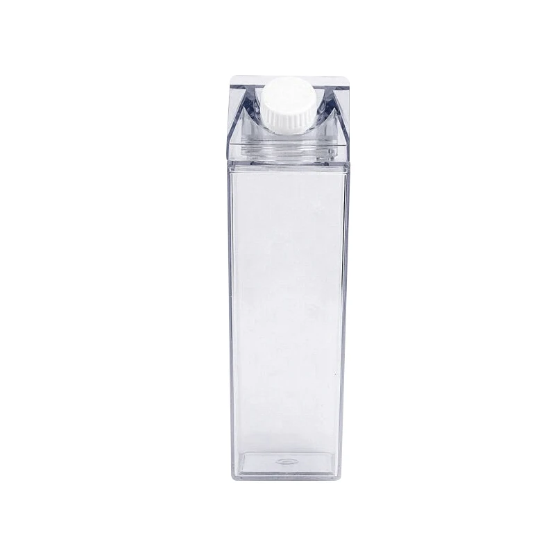 

450ml 16OZ portable rectangular transparent plastic milk water bottle