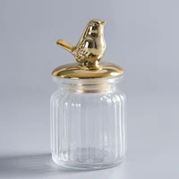 

Cheap Ceramic bird animals lid Glass Jars from Factory