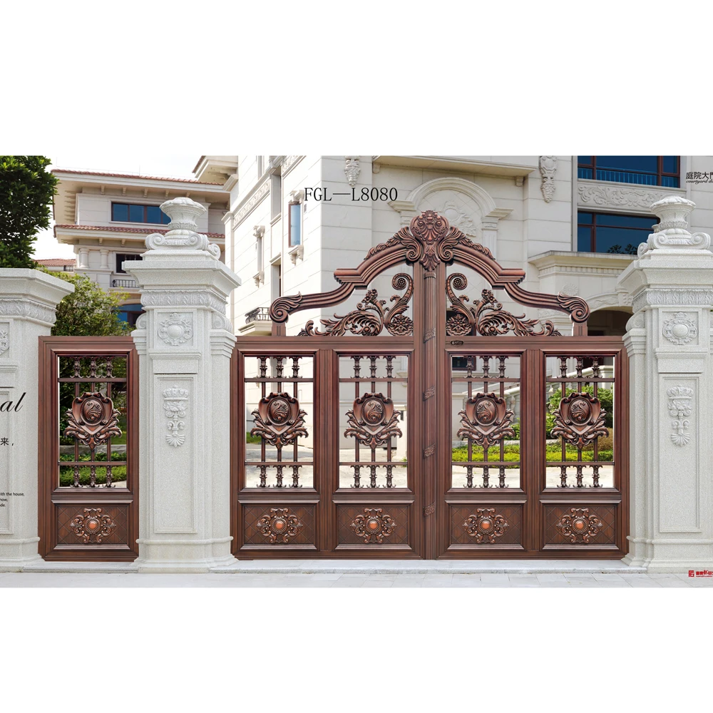 
Luxury villa electric sliding gate high quality house aluminum courtyard villa main gate FGL-L8080 