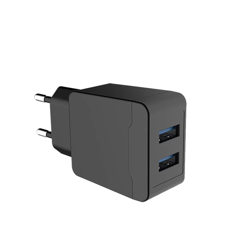 

2 Ports 5V2.1A USB Wall/Travel Charger Portable Mobile Phone Universal phone charger, Black