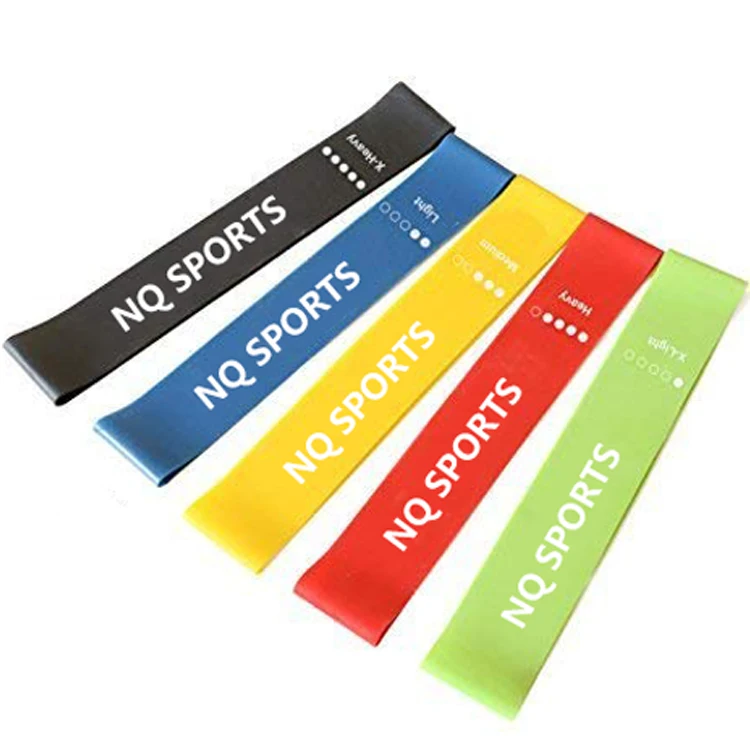 Eco-friendly High Quality Yoga Stretch Band Latex Exercise Mini Loop Band Resistance Band Sets, Panton color customized