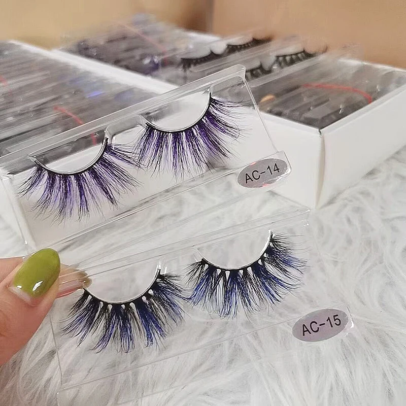 

Wholesale New Dramatic Fashion Sexylady 3d Strips Mink Eyelash Custom Synthetic Trending Colored False Eye Lashes Vendor