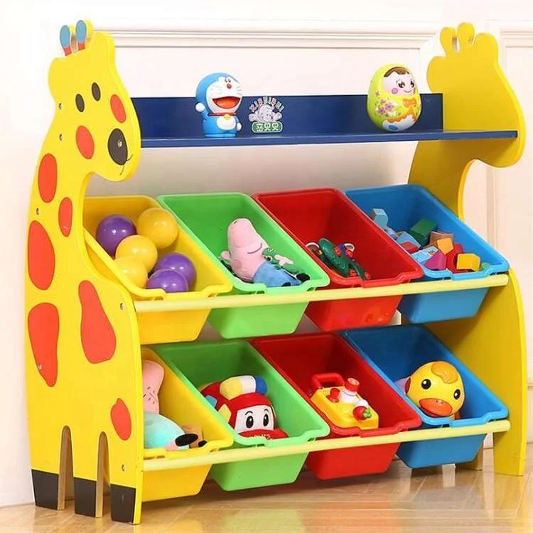 

HelloWorld Modern minimalist style giraffe Baby cartoon locker Children multi-layer storage organizer Children toy storage rack