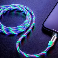 

Amazon LED Glow Flowing magnetic Charger usb cable Type C Micro USB C 8 Pin 3 in 1 Magnetic Led Cable for iphone